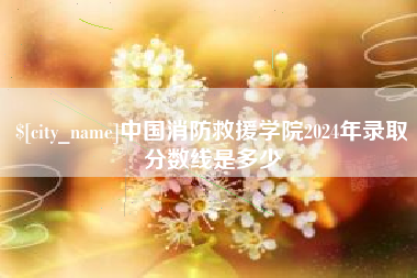 苍南中国消防救援学院2024年录取分数线是多少