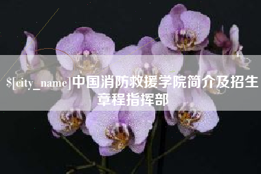 苍南中国消防救援学院简介及招生章程指挥部