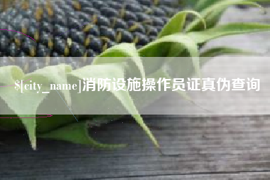 苍南消防设施操作员证真伪查询