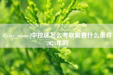 苍南中控证怎么考取需要什么条件2024年的