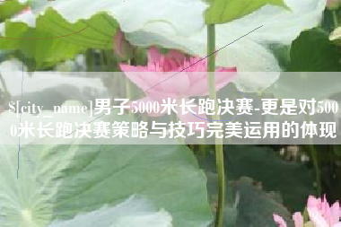 苍南男子5000米长跑决赛-更是对5000米长跑决赛策略与技巧完美运用的体现