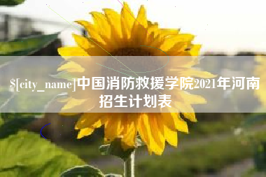 苍南中国消防救援学院2021年河南招生计划表