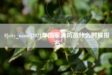 苍南2021年国家消防员什么时候报名