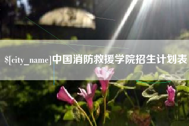 苍南中国消防救援学院招生计划表