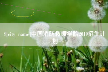 苍南中国消防救援学院2019招生计划